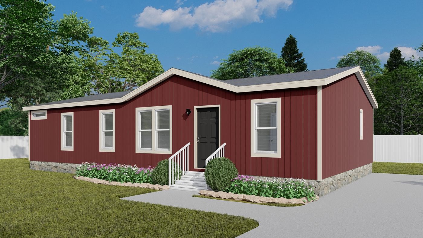 The DRM483F 48' DREAM Exterior. This Manufactured Mobile Home features 3 bedrooms and 2 baths.