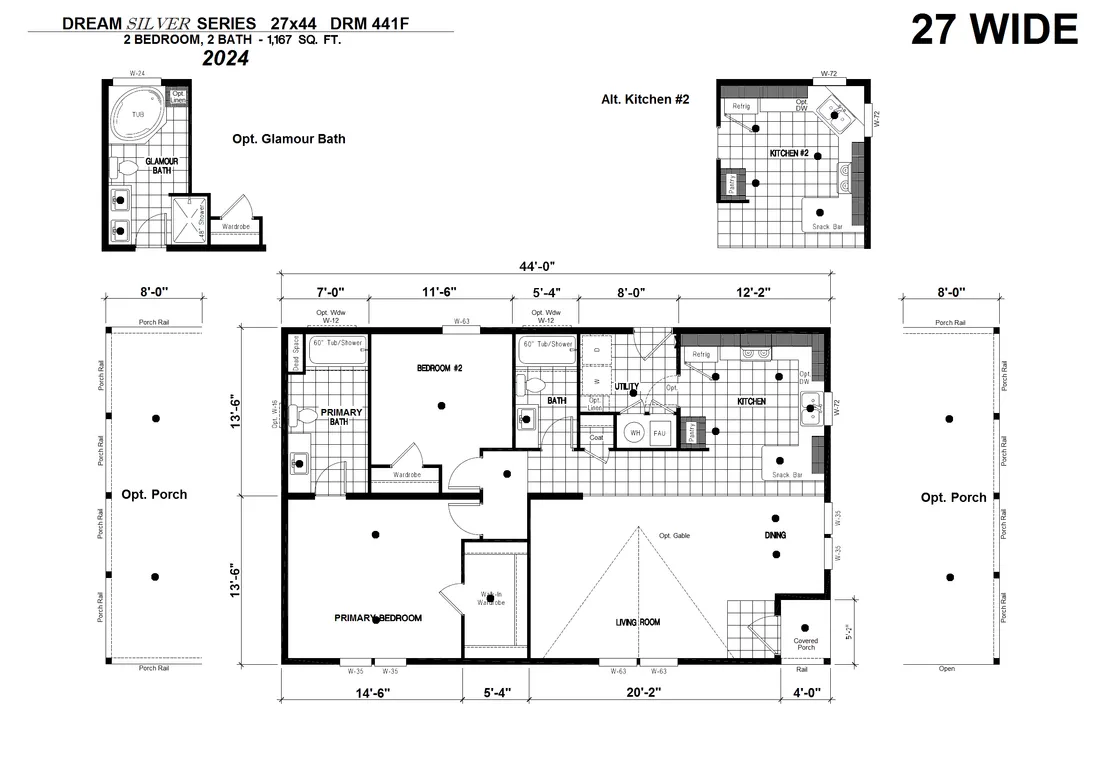 The DRM441F 44'              DREAM Floor Plan