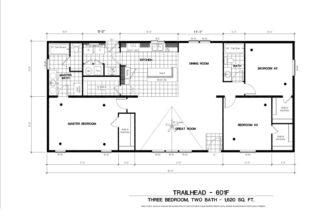 The TH601F                 CLAYTON Floor Plan