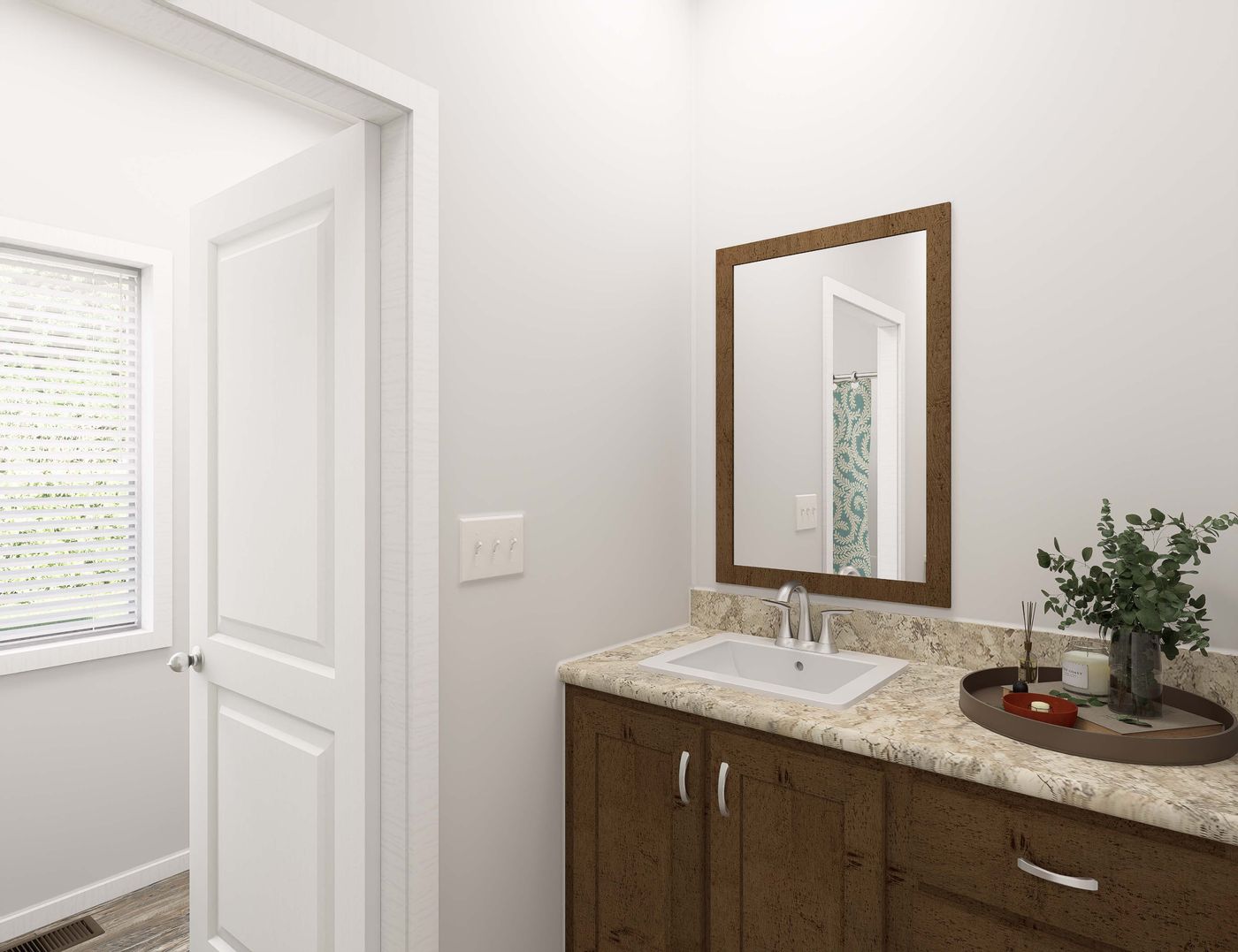 The THE BREEZE 2.5 CLAYTON Bedroom. This Manufactured Mobile Home features 4 bedrooms and 2 baths.