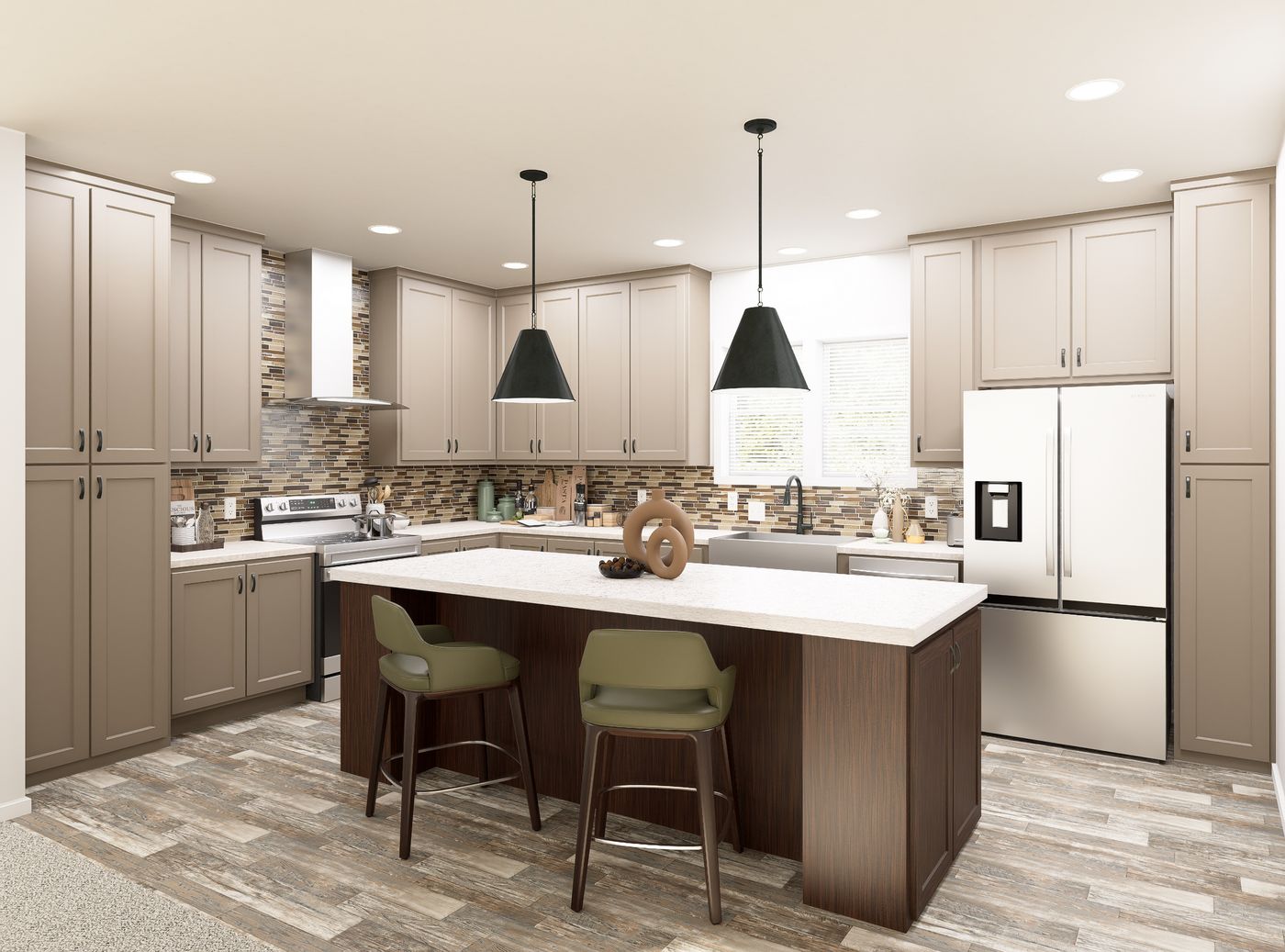 The PREFERRED PLUS CP641F Kitchen. This Manufactured Mobile Home features 3 bedrooms and 2 baths.