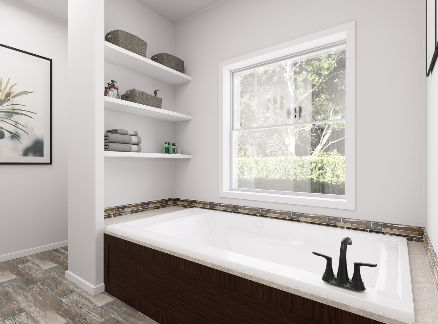 The PREFERRED PLUS CP641F Primary Bathroom. This Manufactured Mobile Home features 3 bedrooms and 2 baths.