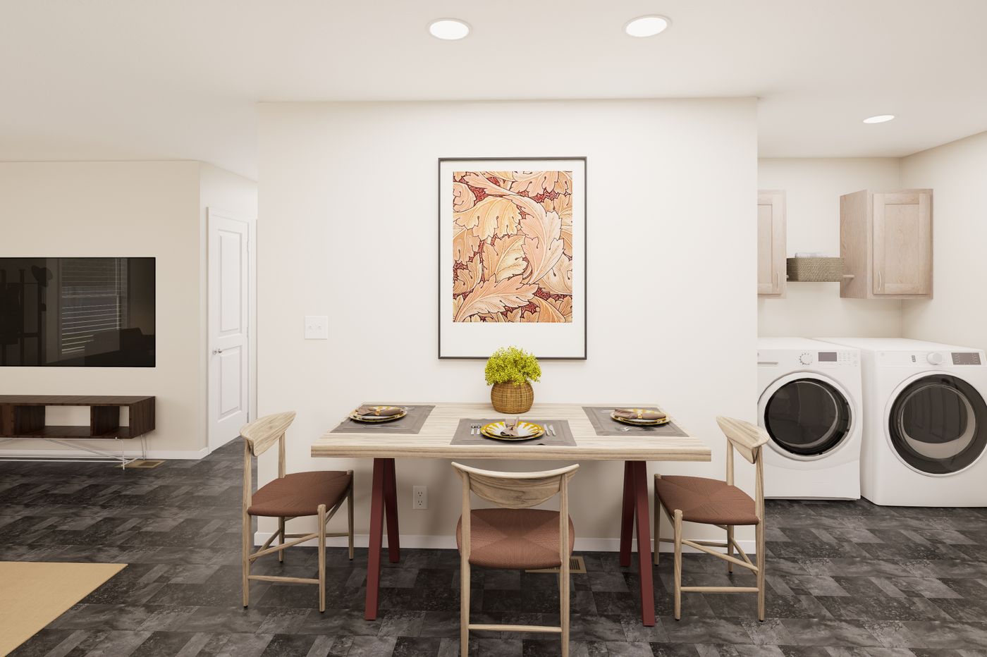 The B DUPLEX 2/2 2/2 Dining Area. This Manufactured Mobile Home features 3 bedrooms and 4 baths.