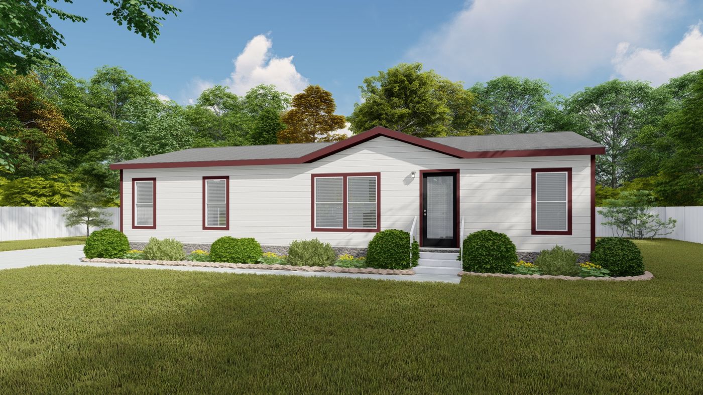 The DRM482F 48'              DREAM Exterior. This Manufactured Mobile Home features 3 bedrooms and 2 baths.