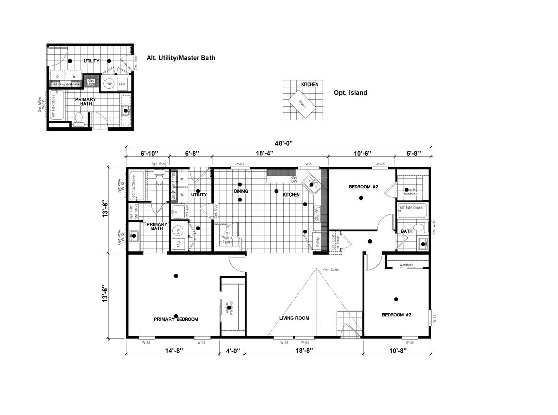 The DRM482F 48'              DREAM Floor Plan