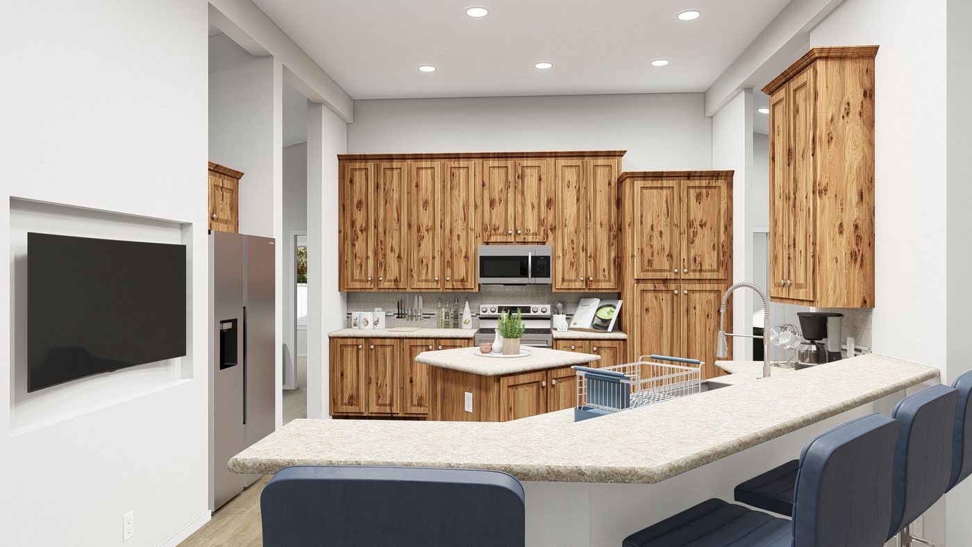 The QL604K                 CLAYTON Kitchen. This Manufactured Mobile Home features 4 bedrooms and 2 baths.